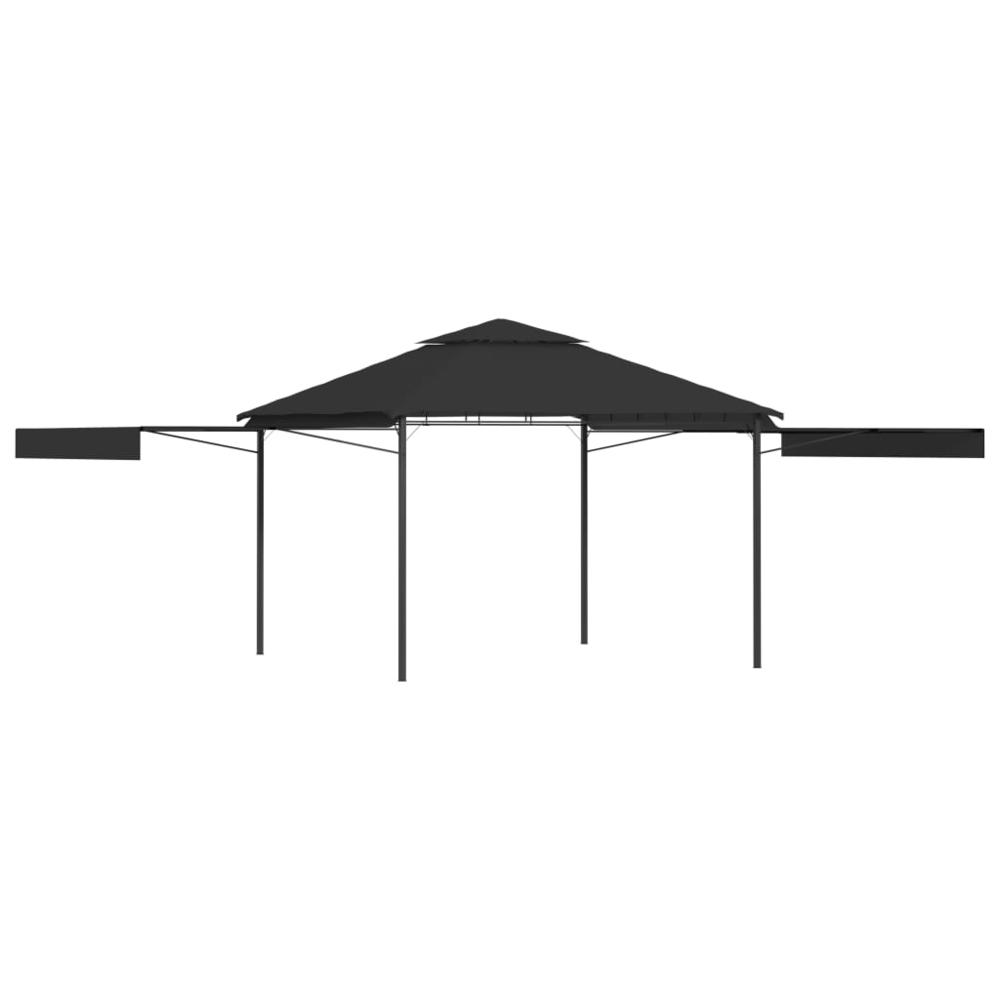vidaXL Gazebo with Double Extending Roofs 9.8'x9.8'x9' Anthracite 180g/mÂ², 48004. Picture 1