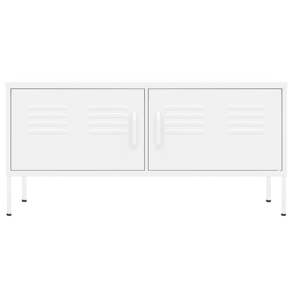 vidaXL TV Cabinet White 41.3"x13.8"x19.7" Steel, 336233. Picture 3