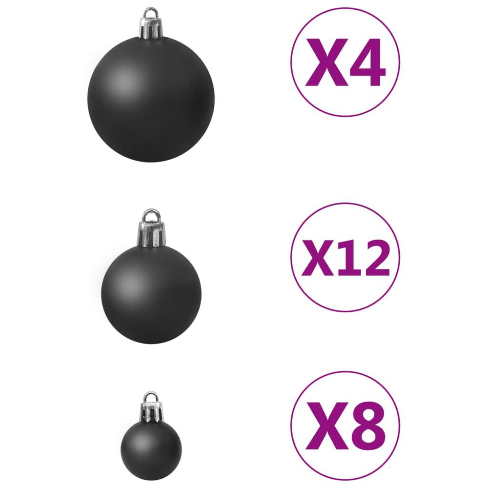 vidaXL 100 Piece Christmas Ball Set Black. Picture 3