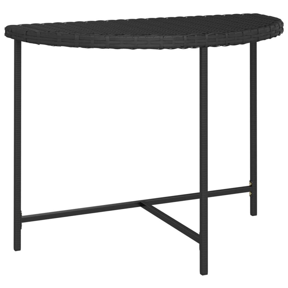 vidaXL Patio Table Black 39.4"x19.7"x29.5" Poly Rattan. Picture 2