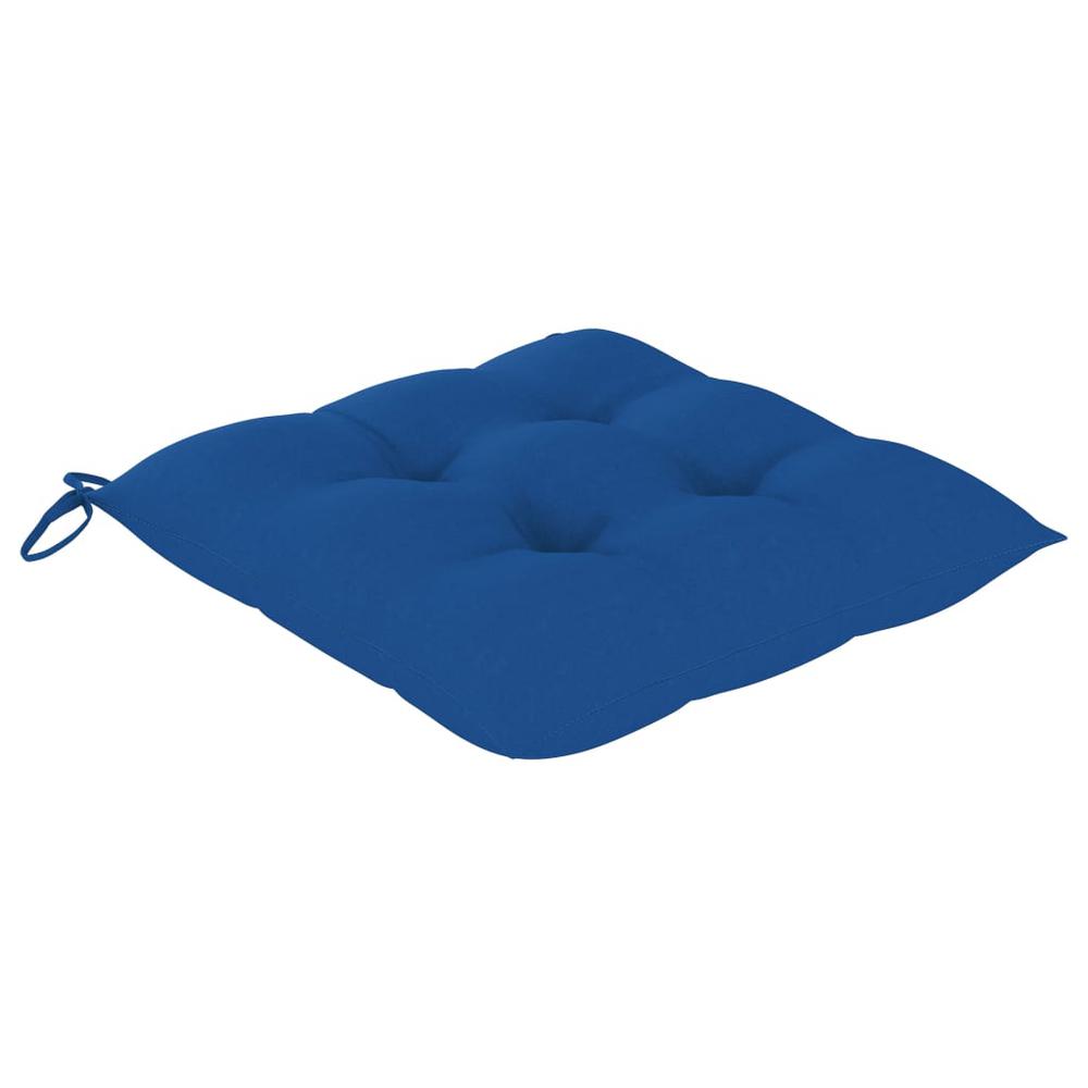 vidaXL Chair Cushions 6 pcs Blue 19.7"x19.7"x2.8" Fabric. Picture 2