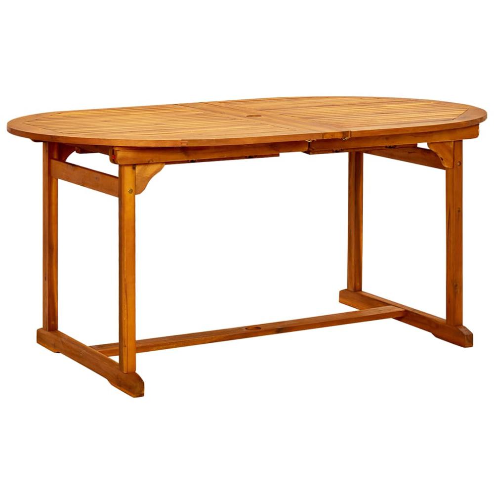 vidaXL Garden Dining Table (63"-94.5")x39.4"x29.5" Solid Acacia Wood, 316565. Picture 4