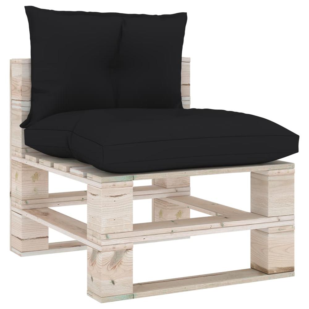 vidaXL Pallet Sofa Cushions 2 pcs Black Fabric, 47462. Picture 1
