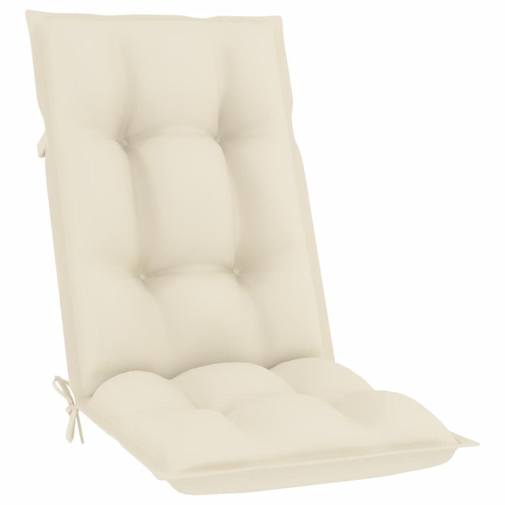 vidaXL Garden Chair Cushions 4 pcs Cream 47.2"x19.7"x2.8". Picture 2