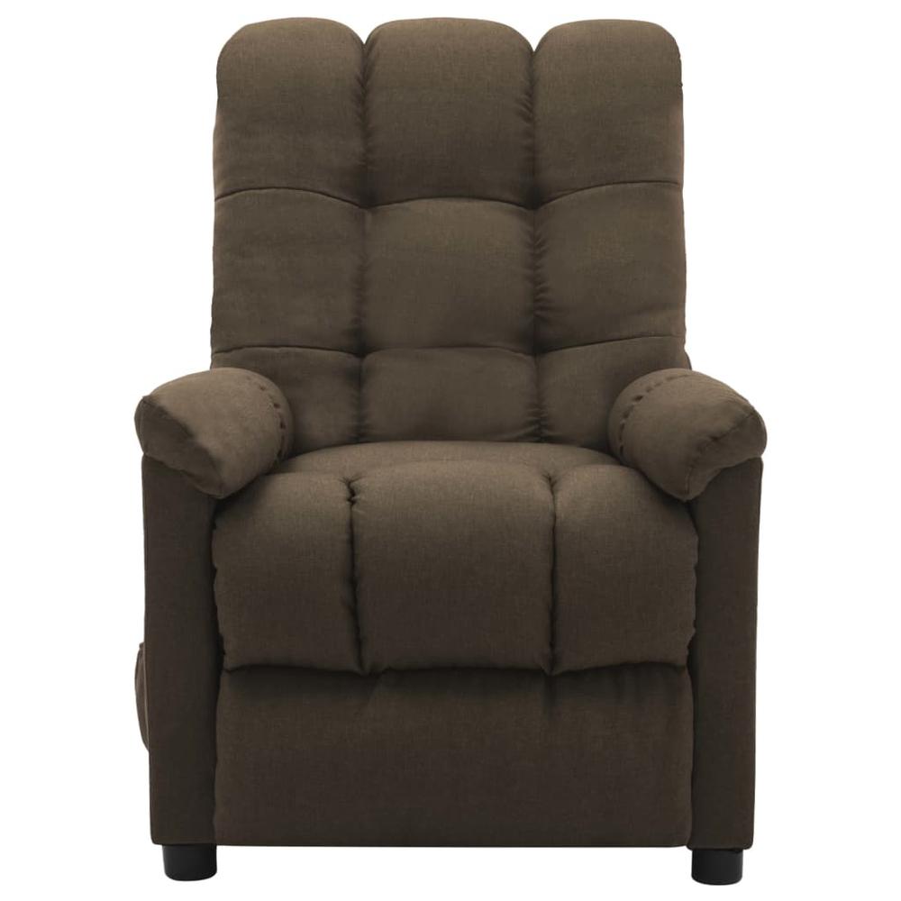 vidaXL Electric Massage Recliner Brown Fabric, 3074040. Picture 3