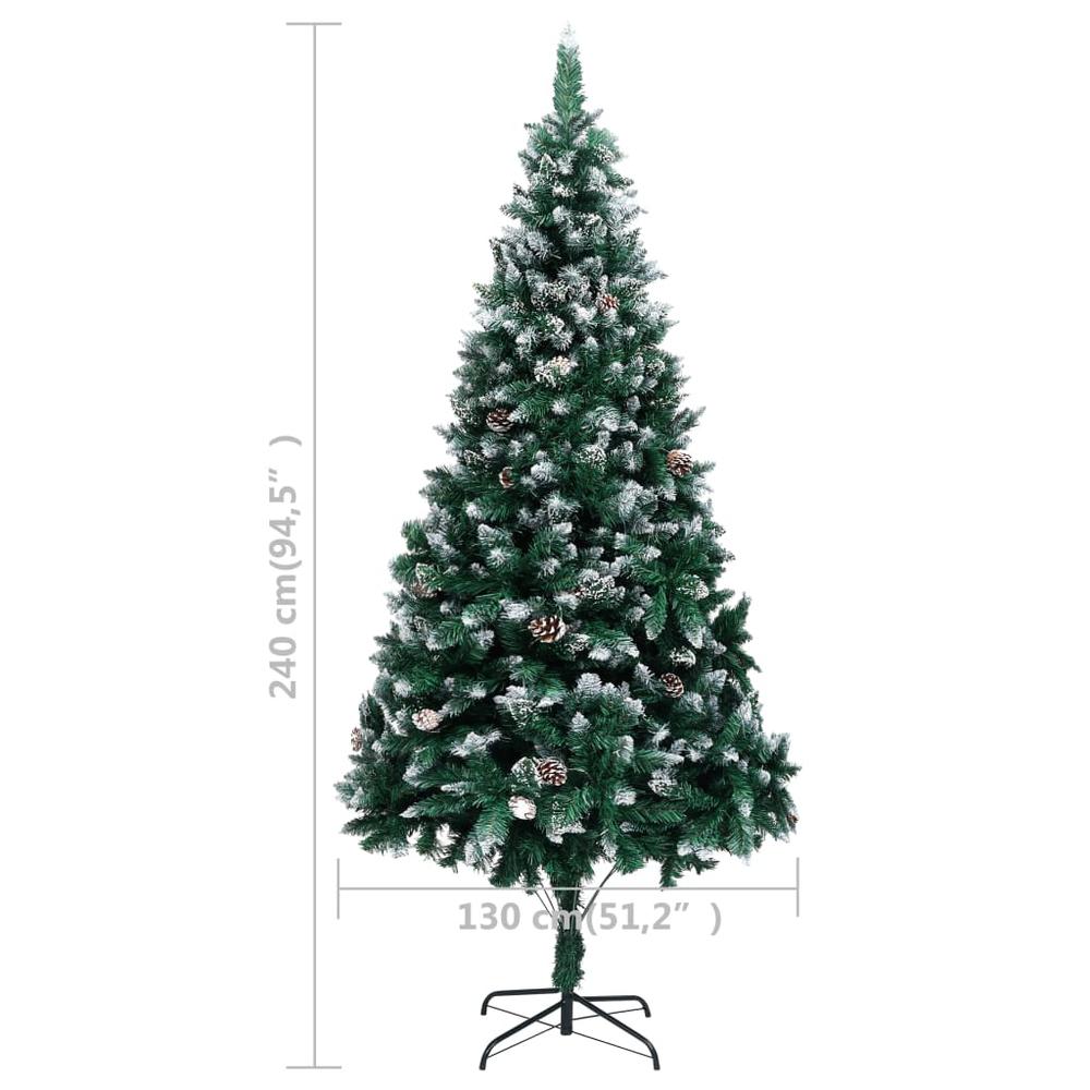 vidaXL Artificial Christmas Tree with LEDs&Ball Set&Pinecones 94.5". Picture 12