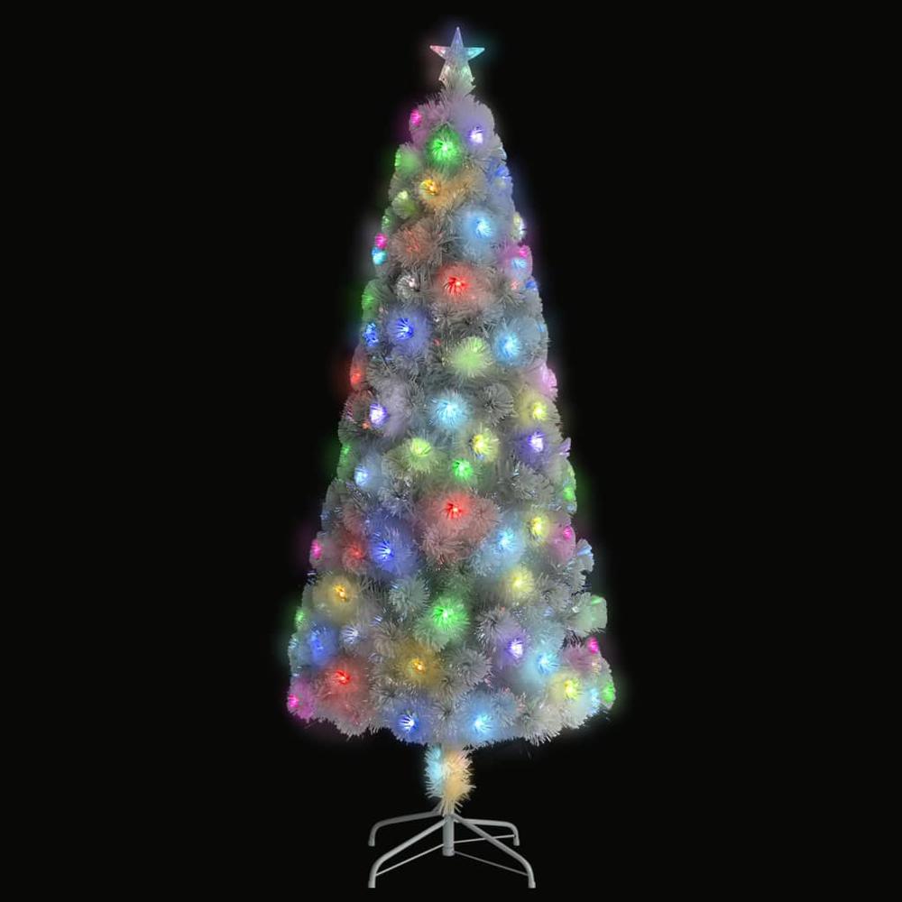 vidaXL Artificial Christmas Tree with LED White 82.7" Fiber Optic. Picture 3