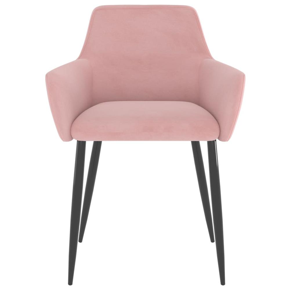 vidaXL Dining Chairs 2 pcs Pink Velvet. Picture 3