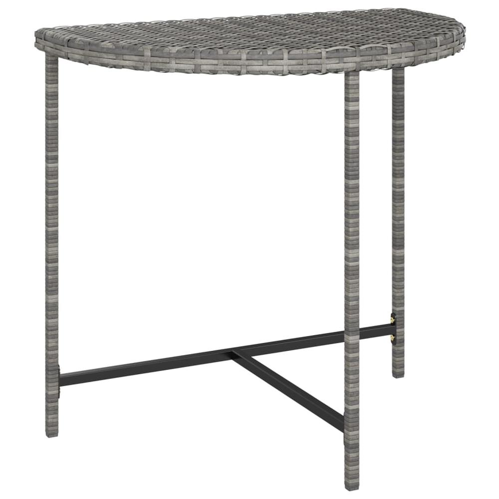 vidaXL Patio Table Gray 31.5"x19.7"x29.5" Poly Rattan. Picture 2
