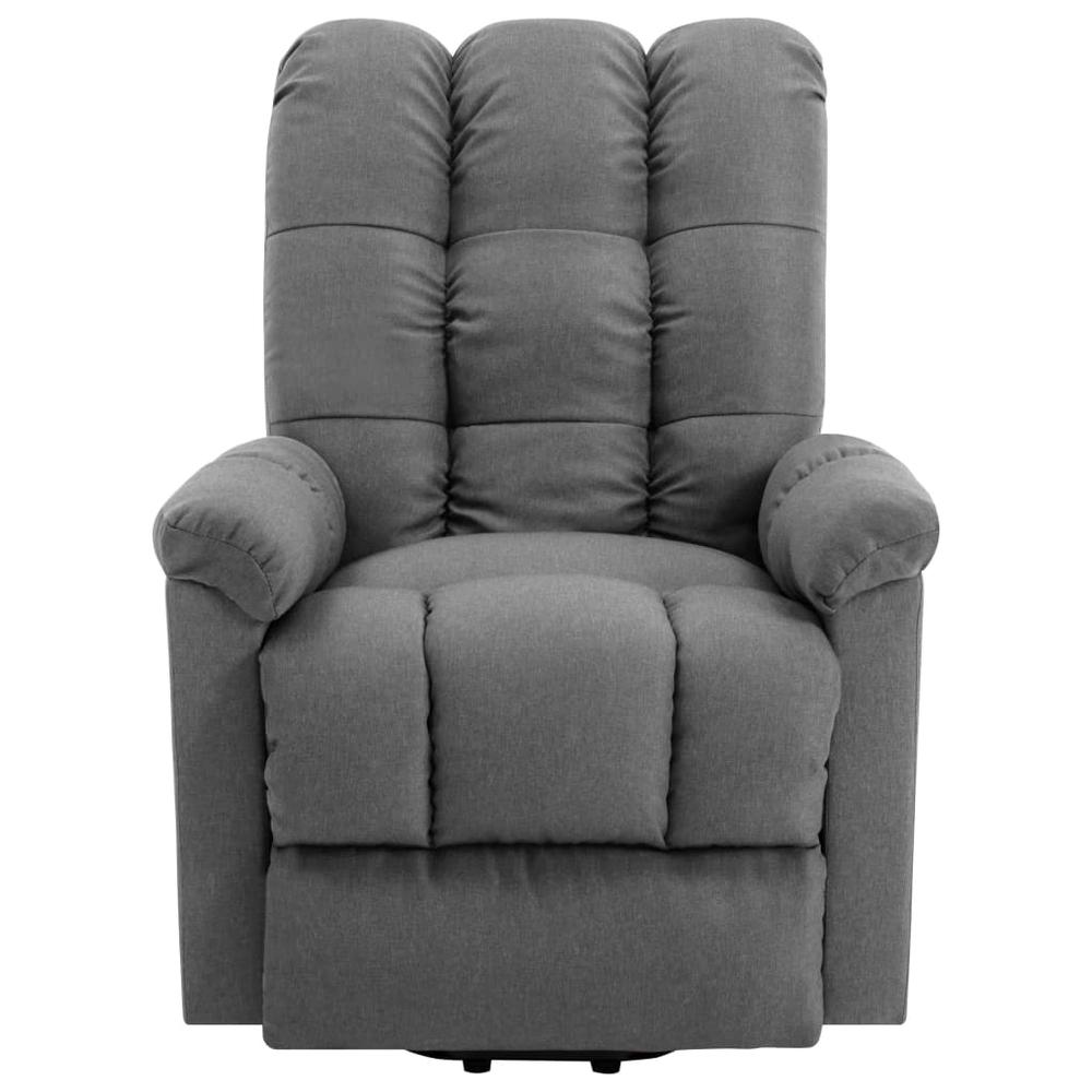 vidaXL Stand-up Recliner Light Gray Fabric. Picture 3