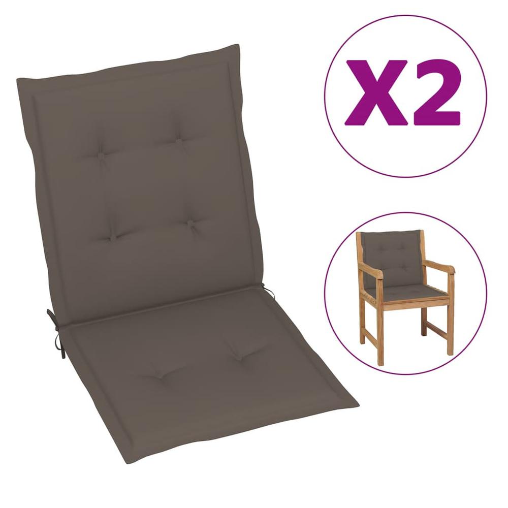vidaXL Garden Chair Cushions 2 pcs Taupe 39.4"x19.7"x1.2". Picture 1