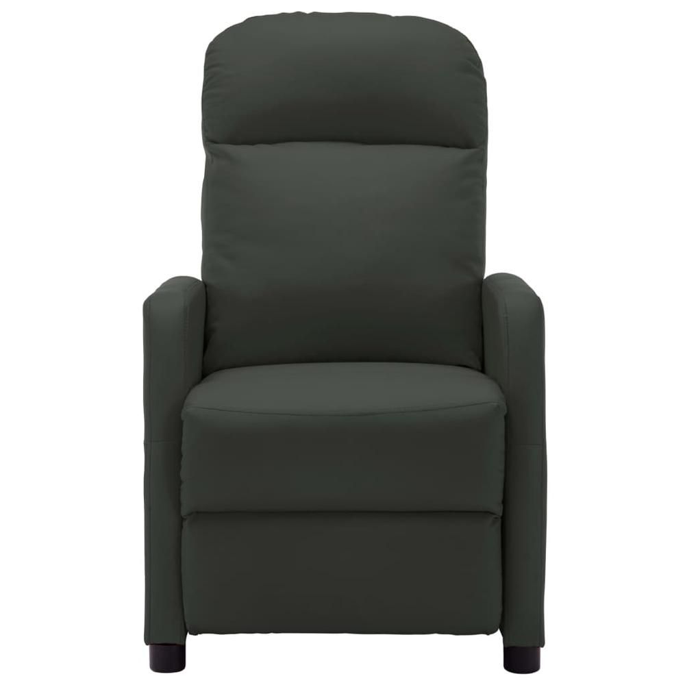 vidaXL Reclining Chair Anthracite Faux Leather. Picture 2