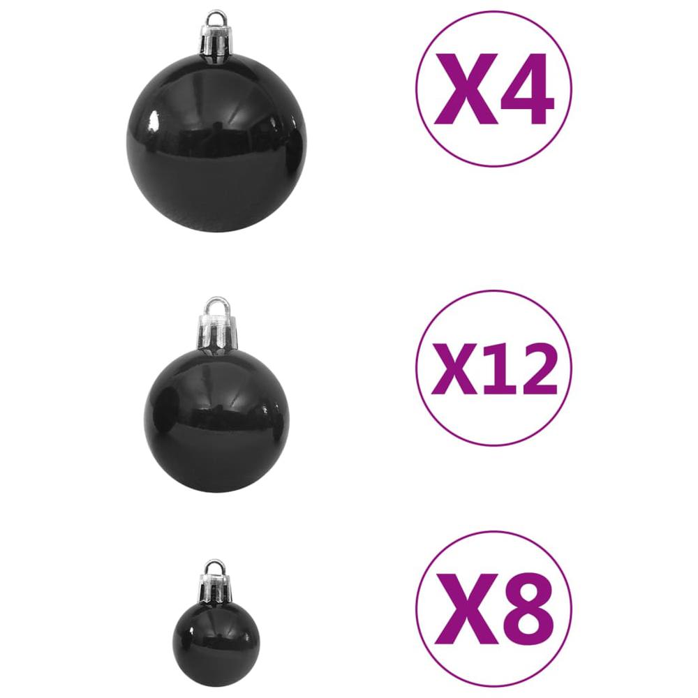 vidaXL 100 Piece Christmas Ball Set Black. Picture 4