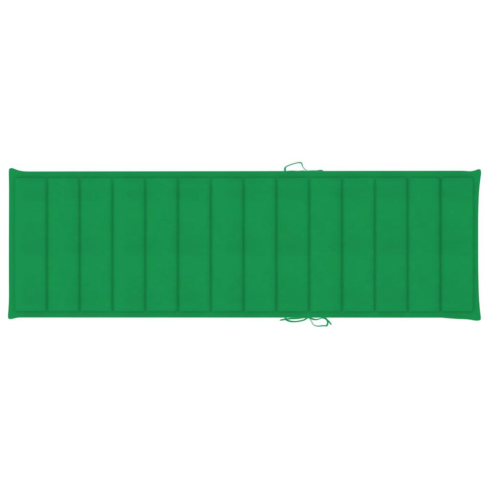 vidaXL Sun Lounger Cushion Green 78.7"x23.6"x1.2" Fabric. Picture 2