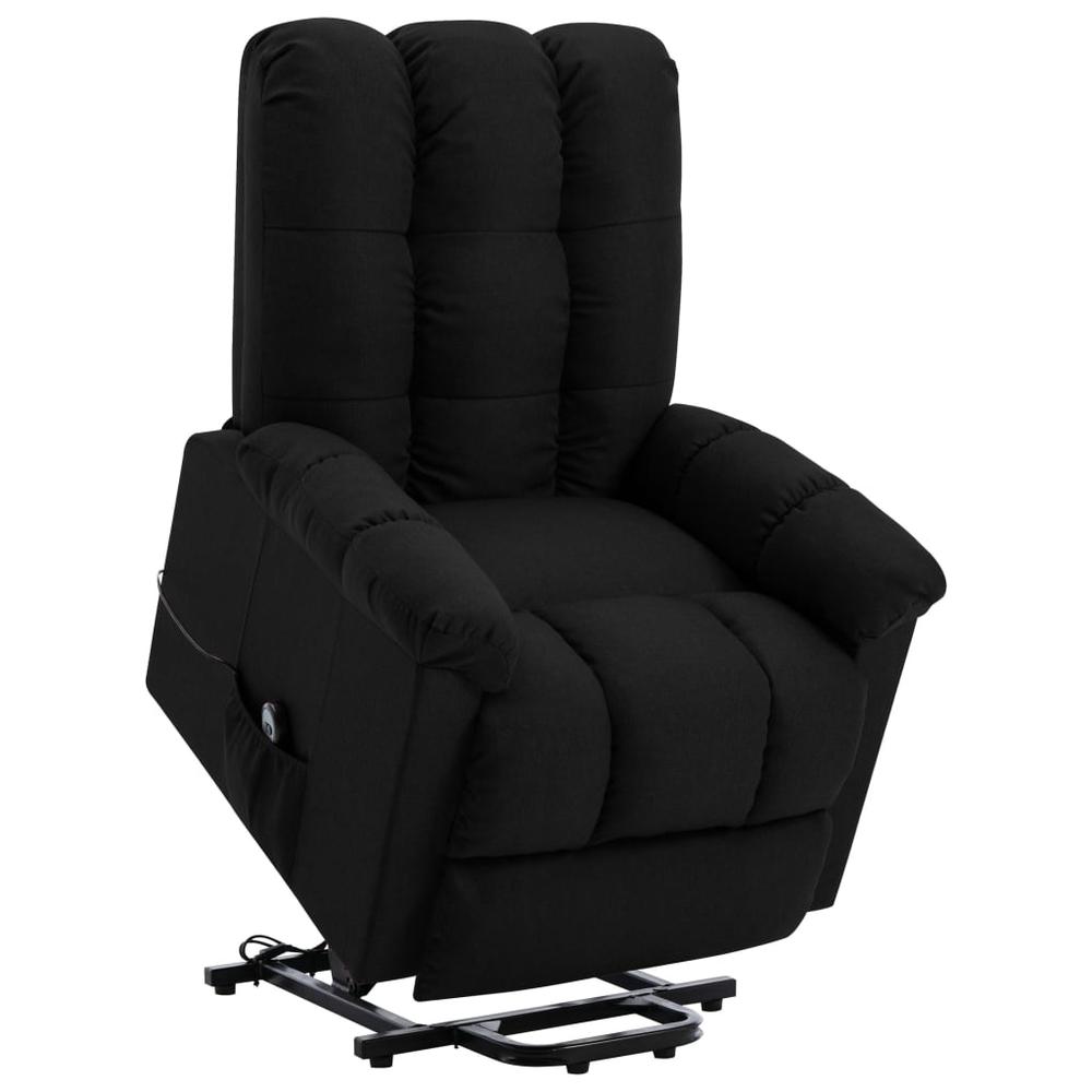 vidaXL Stand-up Recliner Black Fabric. Picture 1