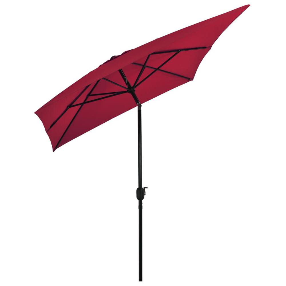 vidaXL Outdoor Parasol with Metal Pole 118"x78.7" Bordeaux Red. Picture 3