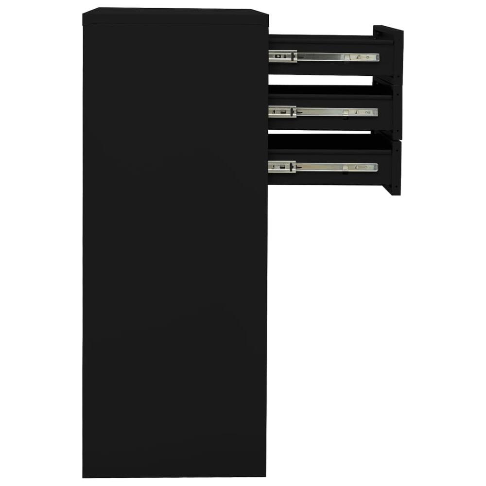 vidaXL Office Cabinet Black 35.4"x15.7"x40.2" Steel, 336407. Picture 4