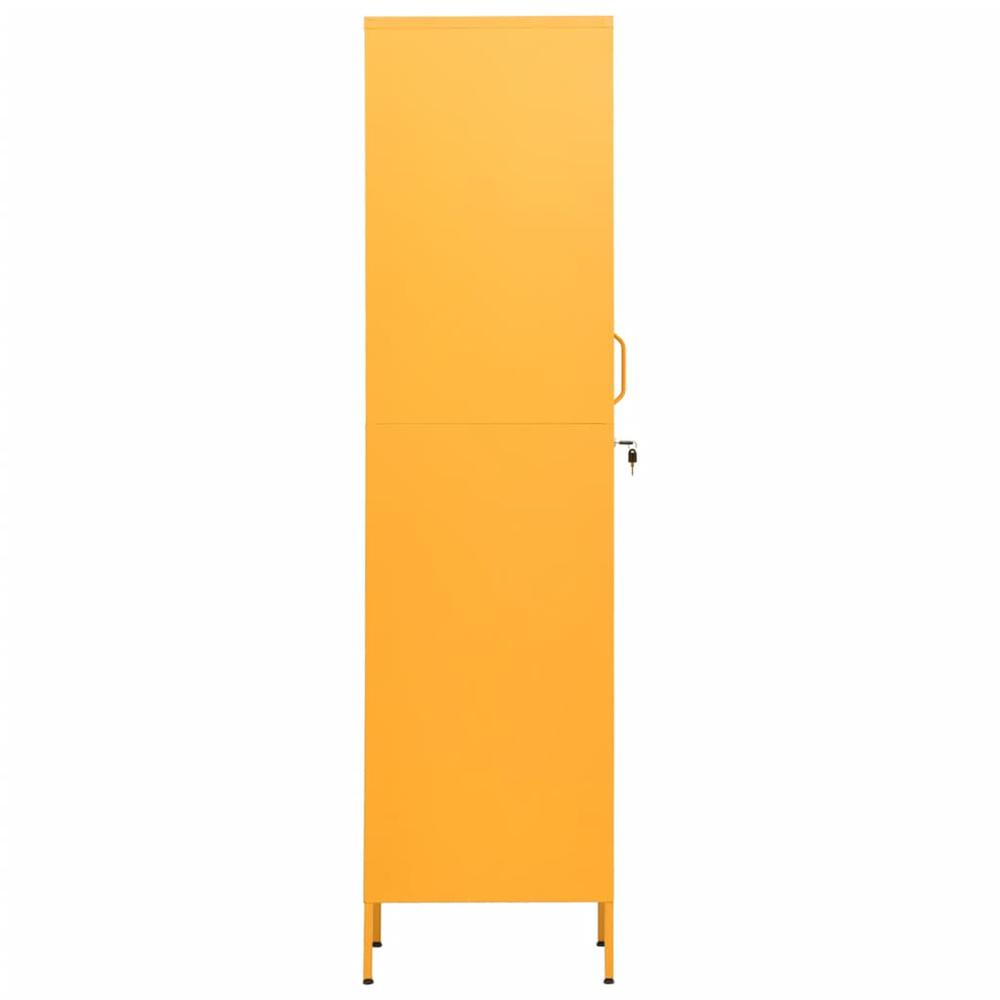 vidaXL Locker Cabinet Mustard Yellow 13.8"x18.1"x70.9" Steel. Picture 4