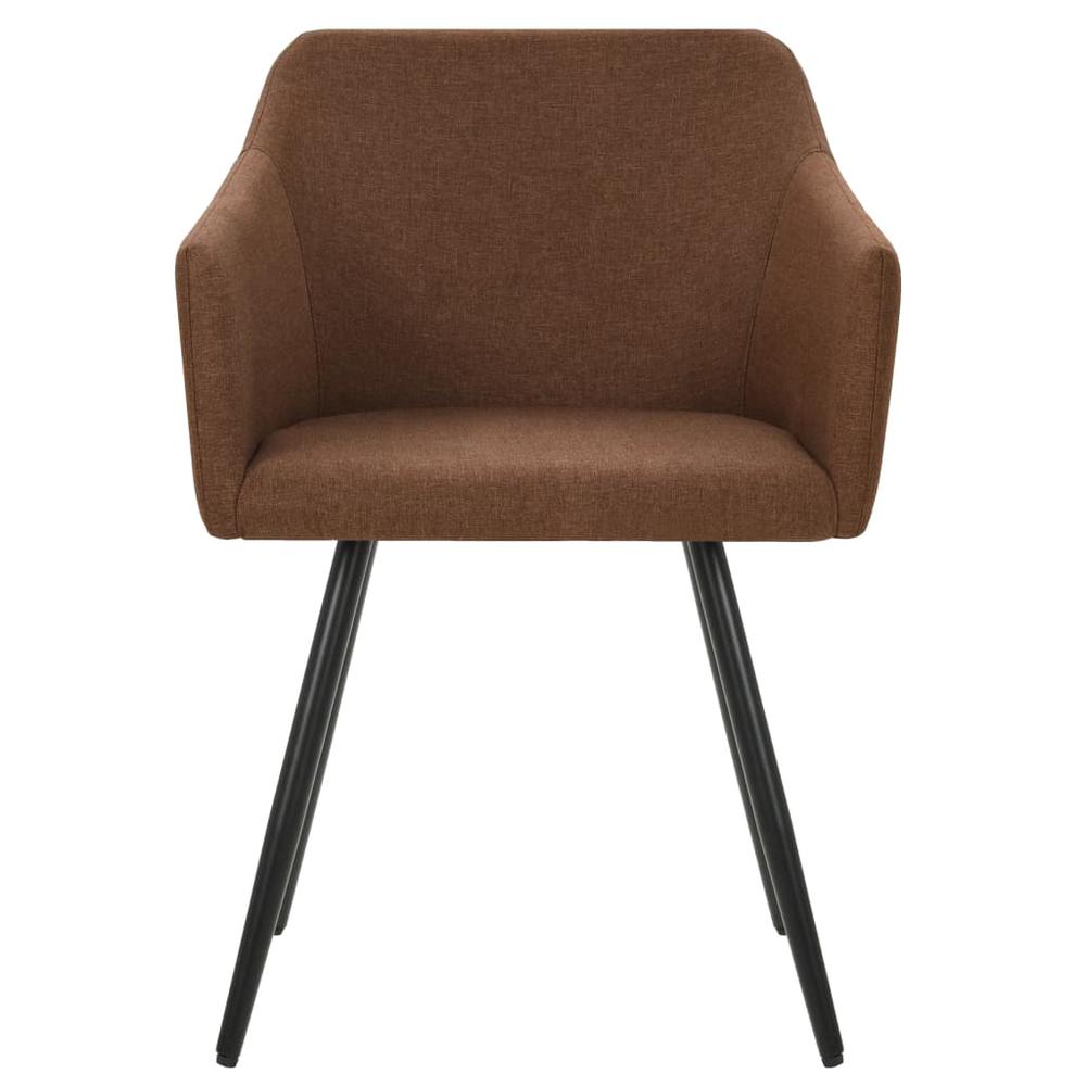 vidaXL Dining Chairs 2 pcs Brown Fabric, 323096. Picture 3