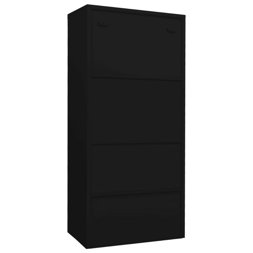 vidaXL Wardrobe Black 31.5"x19.7"x70.9" Steel. Picture 4