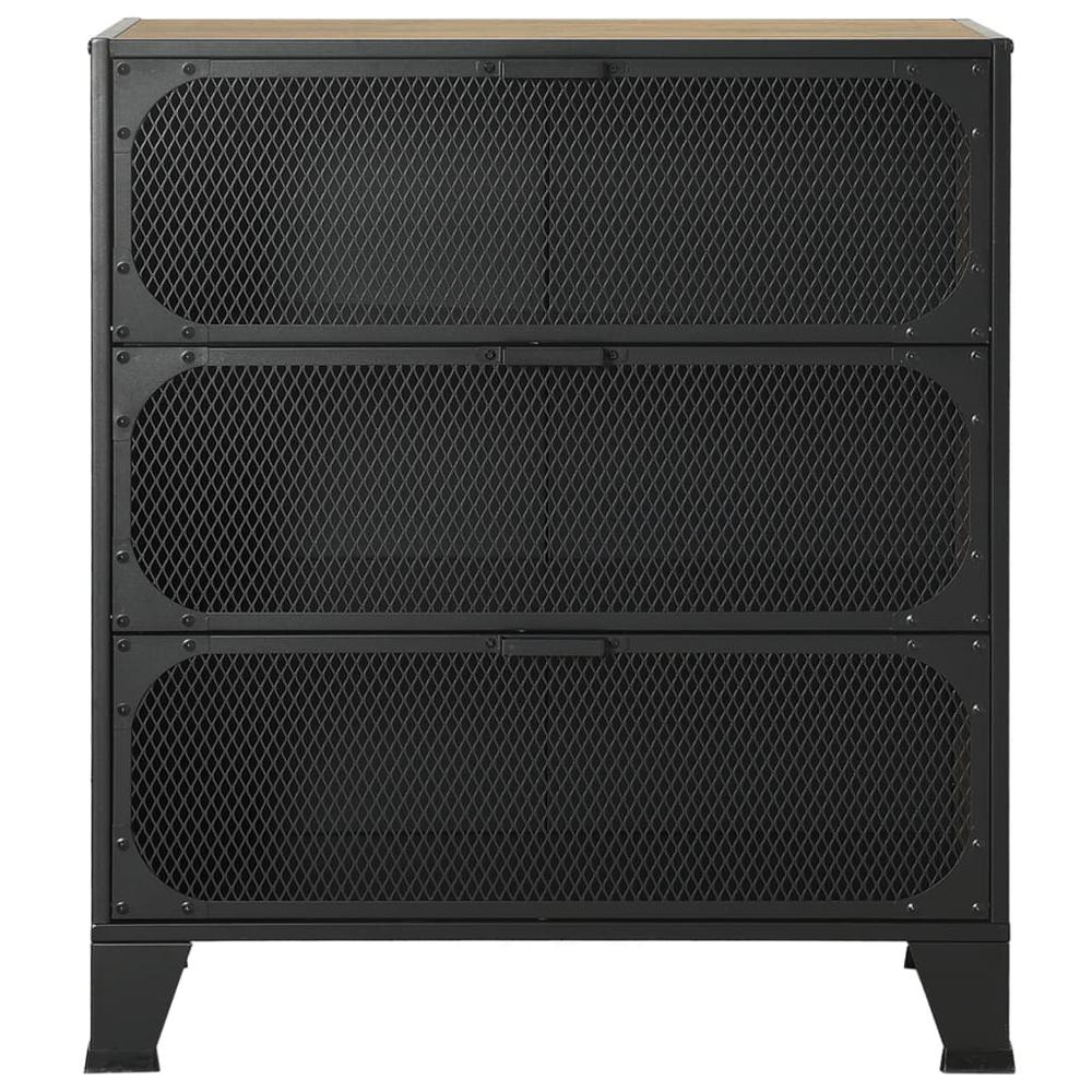 vidaXL Storage Cabinet Rustic Brown 28.3"x14.2"x32.3" Metal and MDF, 335911. Picture 3
