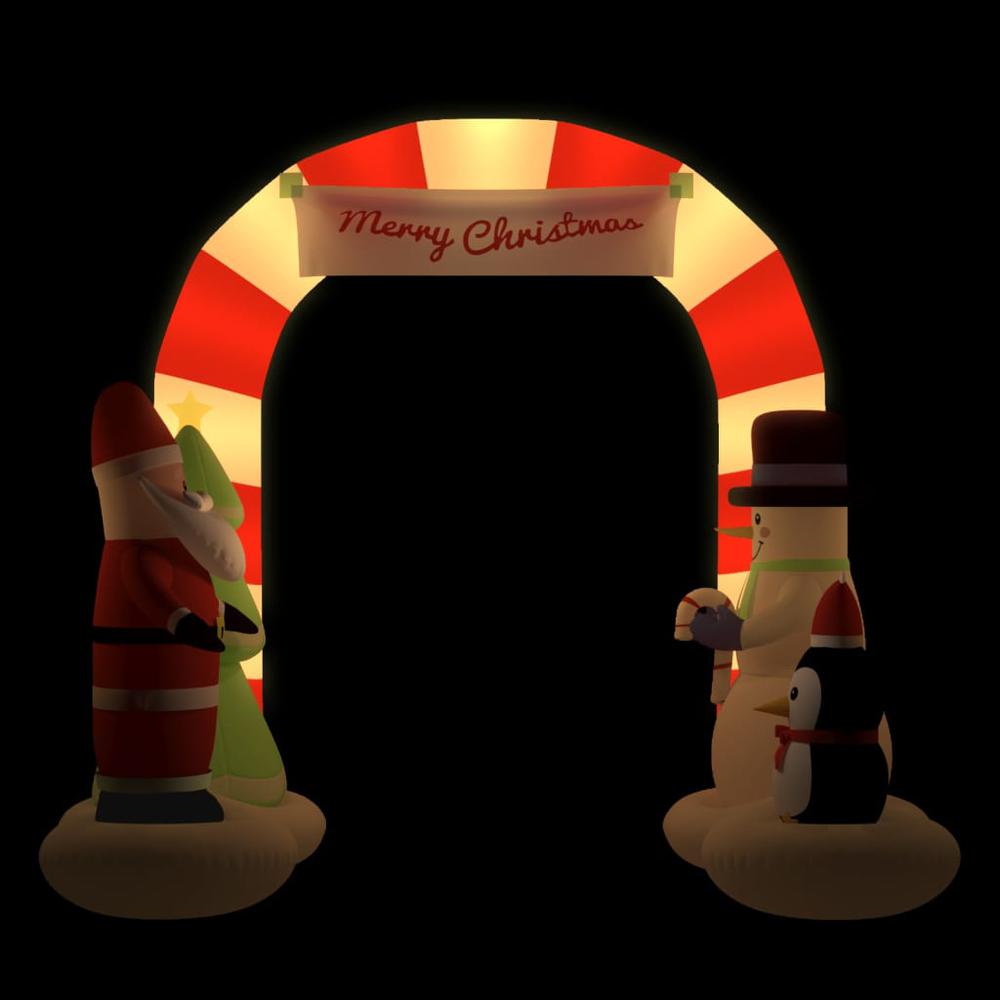 vidaXL Christmas Inflatable Santa & Snowman Arch Gate LED 102.4". Picture 2