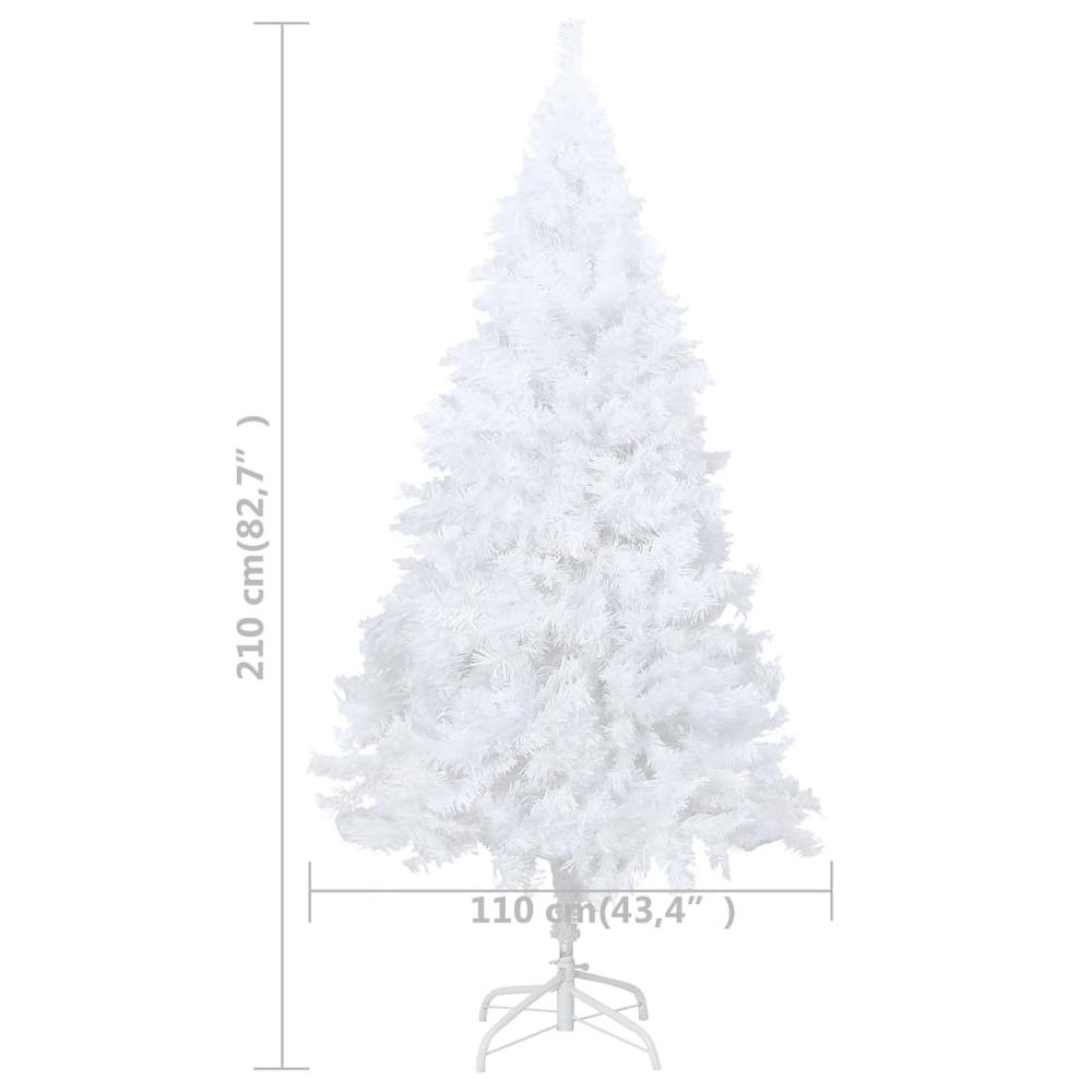 vidaXL Artificial Christmas Tree with LEDs&Ball Set White 82.7" PVC, 3077542. Picture 12