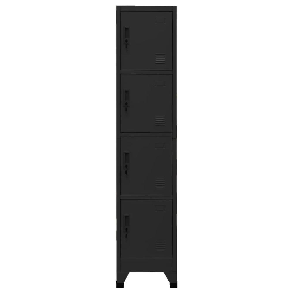 vidaXL Locker Cabinet Black 15"x17.7"x70.9" Steel, 339786. Picture 2