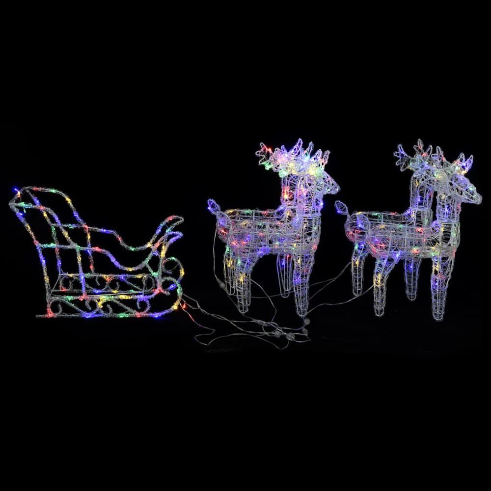 vidaXL Reindeers & Sleigh Christmas Decoration 110.2"x11"x21.7" Acrylic, 328532. Picture 4