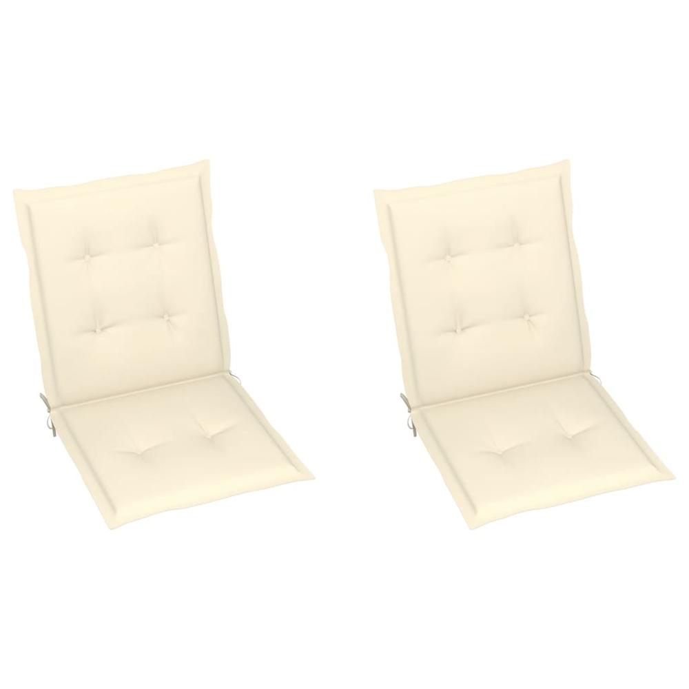 vidaXL Garden Chair Cushions 2 pcs Cream 39.4"x19.7"x1.2". Picture 2