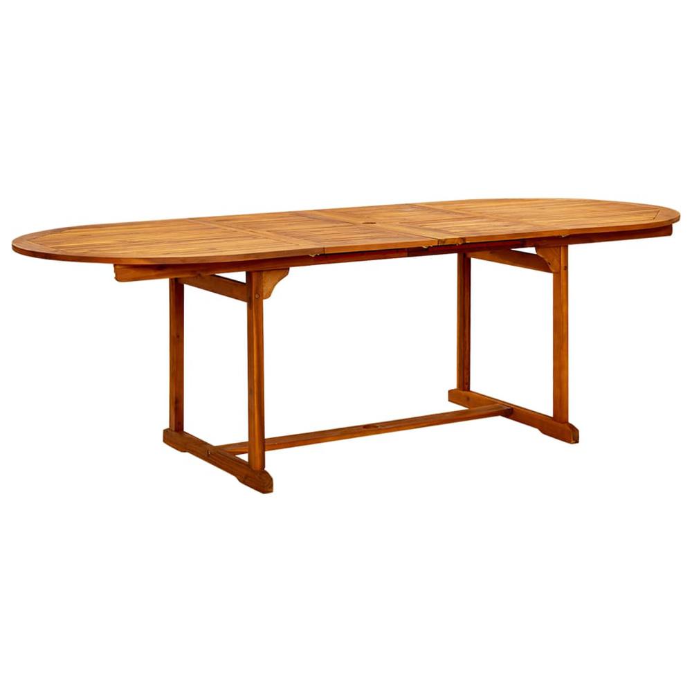 vidaXL Garden Dining Table (63"-94.5")x39.4"x29.5" Solid Acacia Wood, 316565. Picture 2
