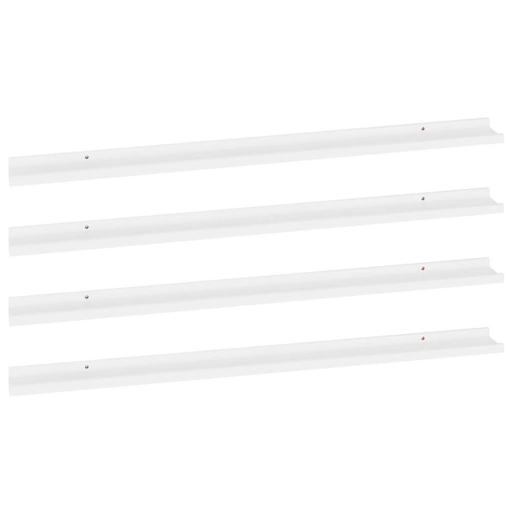 vidaXL Wall Shelves 4 pcs White 45.3"x3.5"x1.2". Picture 2