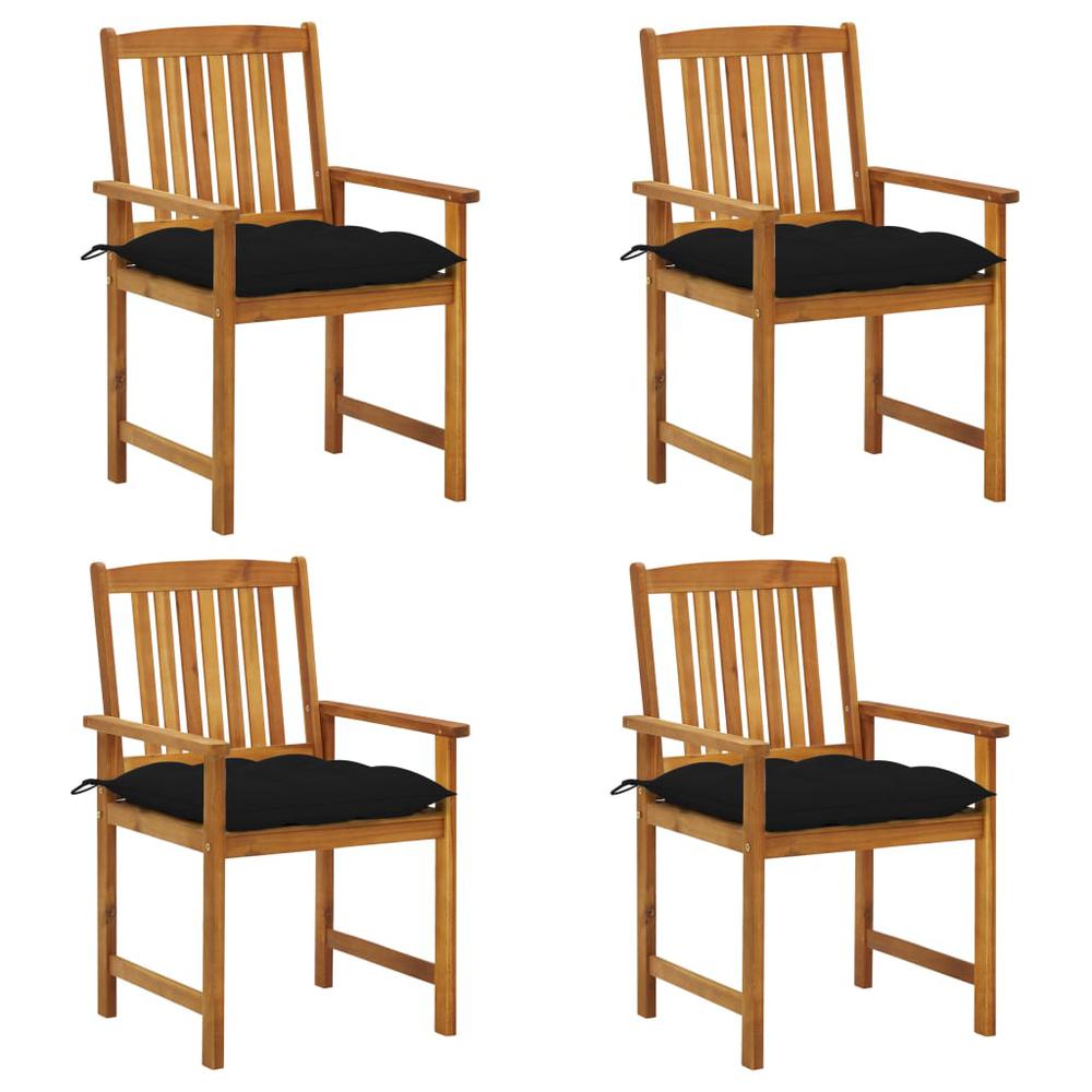 vidaXL Patio Chairs with Cushions 4 pcs Solid Acacia Wood, 3061212. The main picture.