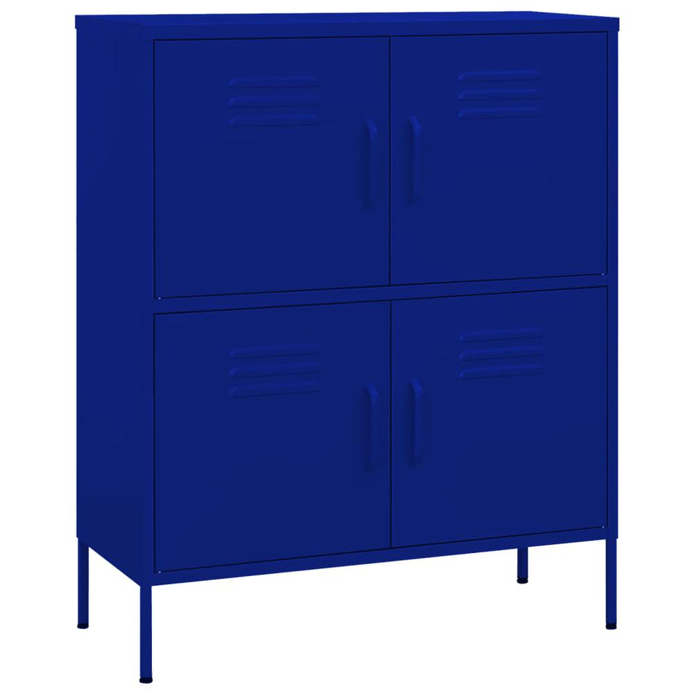 vidaXL Storage Cabinet Navy Blue 31.5"x13.8"x40" Steel, 336136. Picture 2