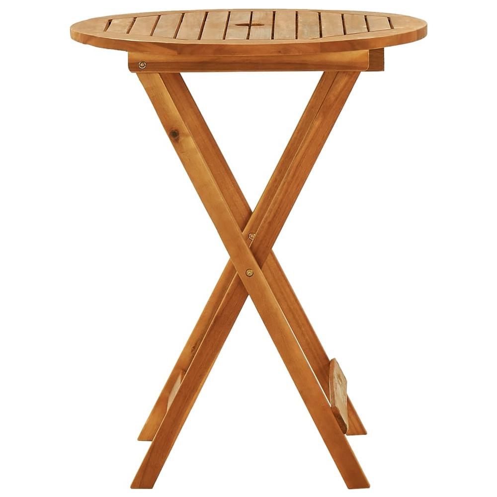vidaXL Folding Patio Table Ã˜23.6"x29.5" Solid Eucalyptus Wood. Picture 2