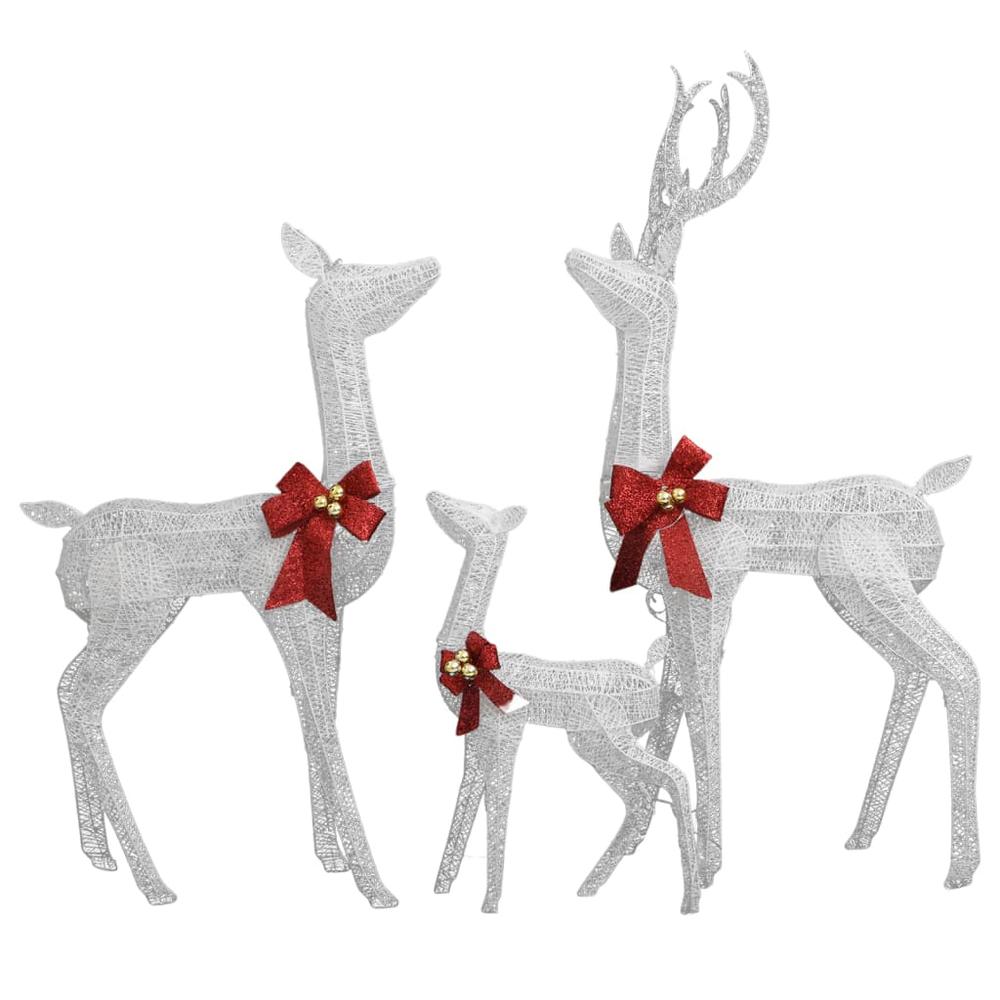 vidaXL Reindeer Family Christmas Decoration White and Silver 201 LEDs. Picture 2