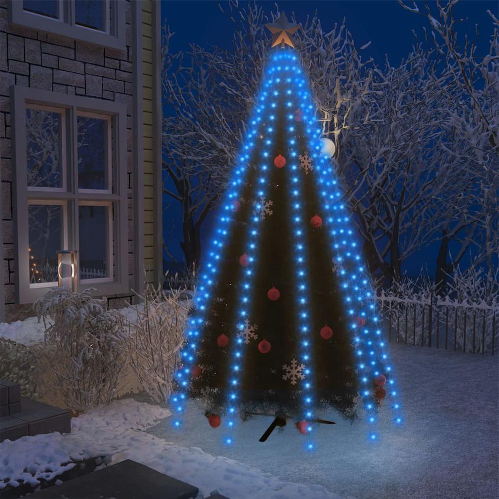 vidaXL Christmas Tree Net Lights with 300 LEDs Blue 118.1". Picture 1