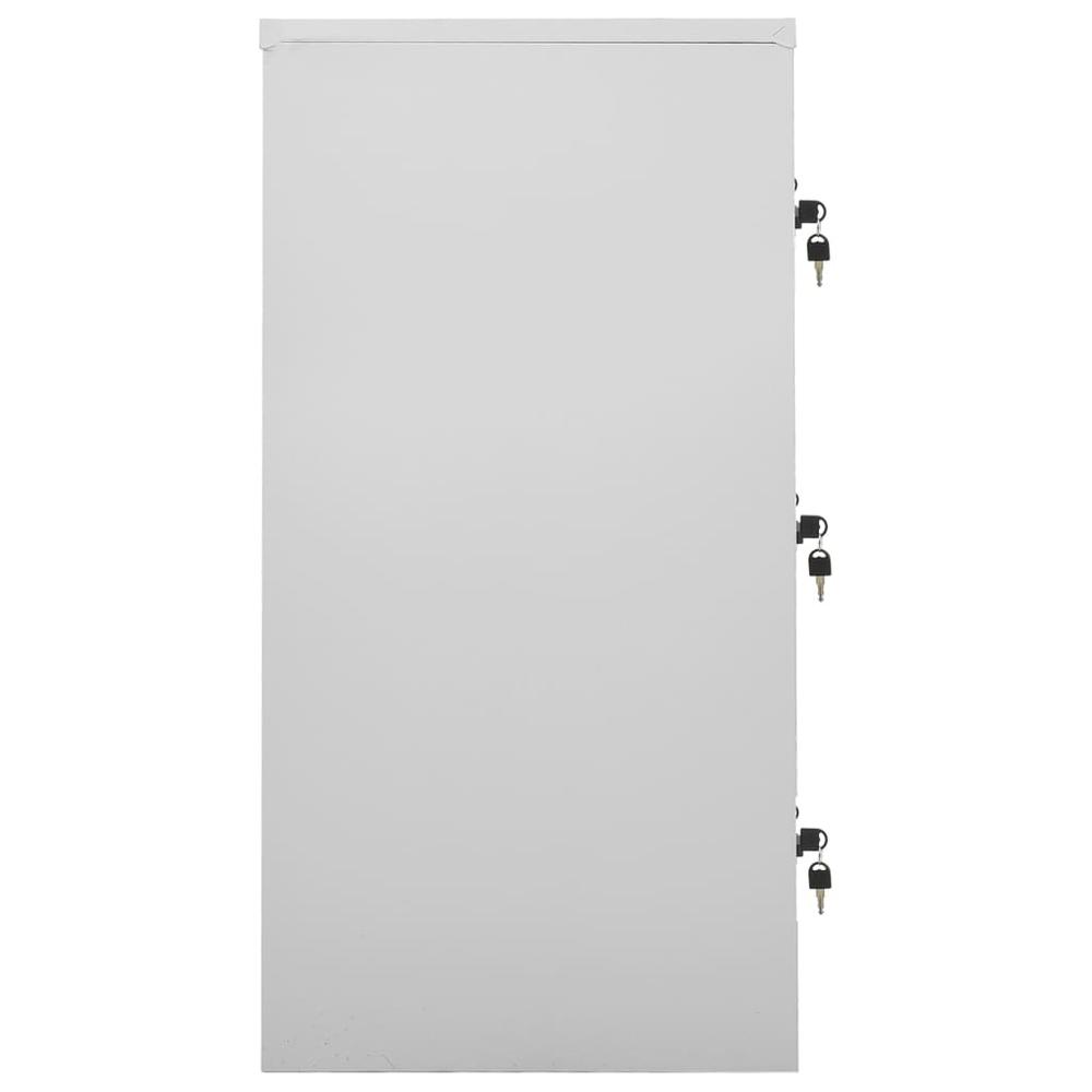 vidaXL Locker Cabinets 2 pcs Light Gray 35.4"x17.7"x36.4" Steel, 3095239. Picture 4