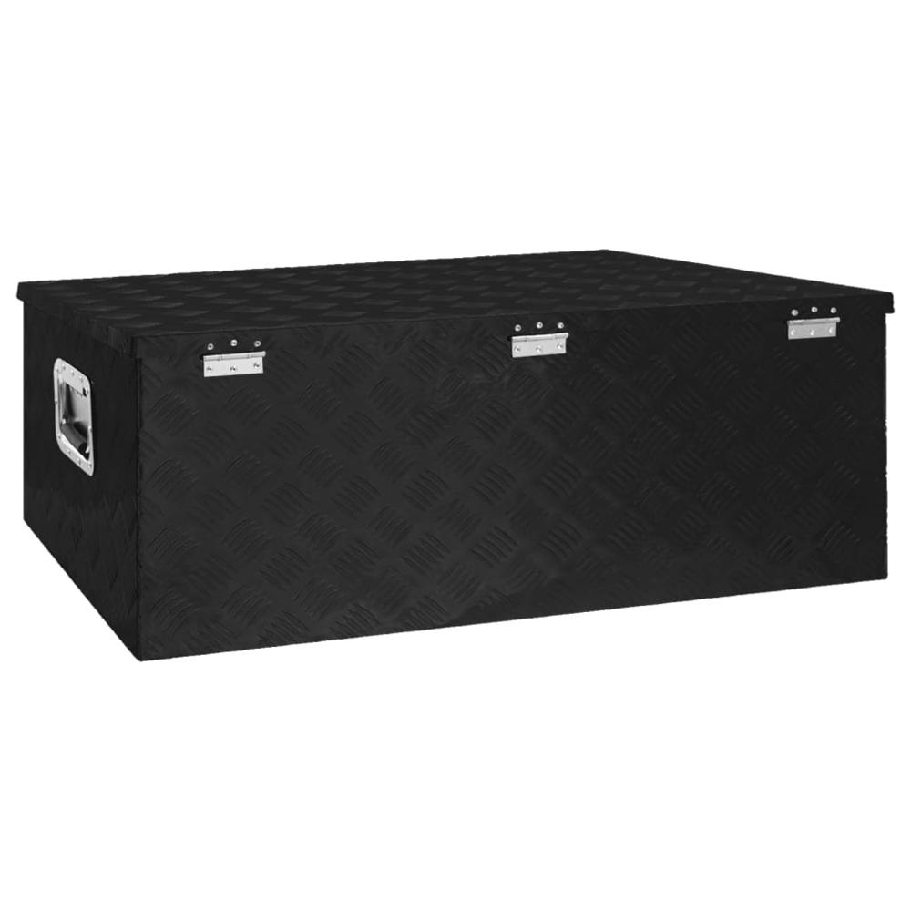 vidaXL Storage Box Black 39.4"x21.7"x14.6" Aluminum. Picture 4