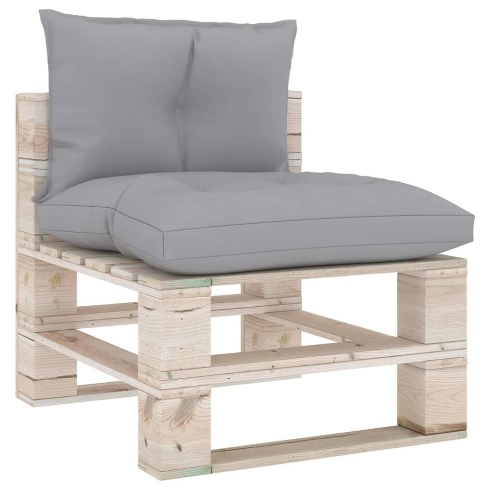 vidaXL Pallet Sofa Cushions 2 pcs Gray Fabric. Picture 1