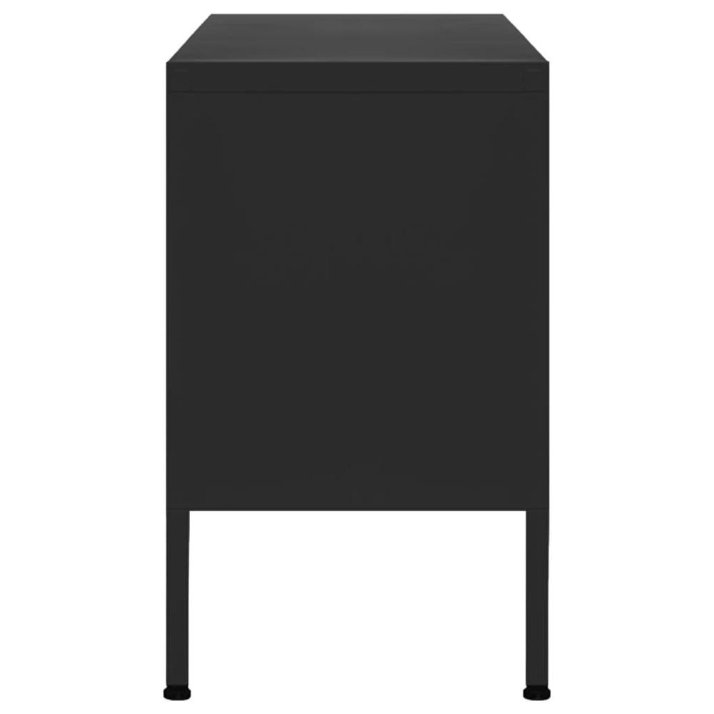 vidaXL TV Cabinet Black 41.3"x13.8"x19.7" Steel, 336232. Picture 4