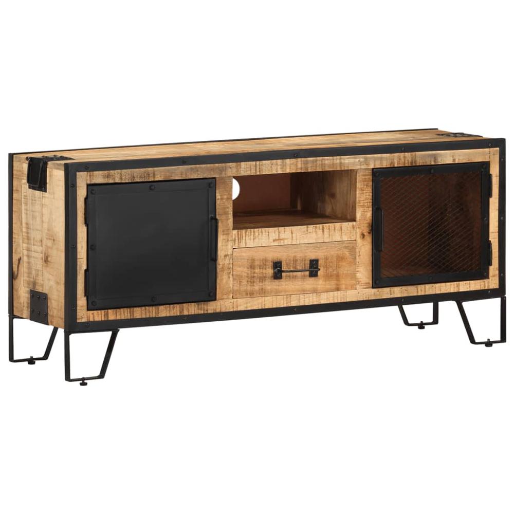 vidaXL TV Cabinet 43.3"x12.2"x18.1" Rough Mango Wood. Picture 1