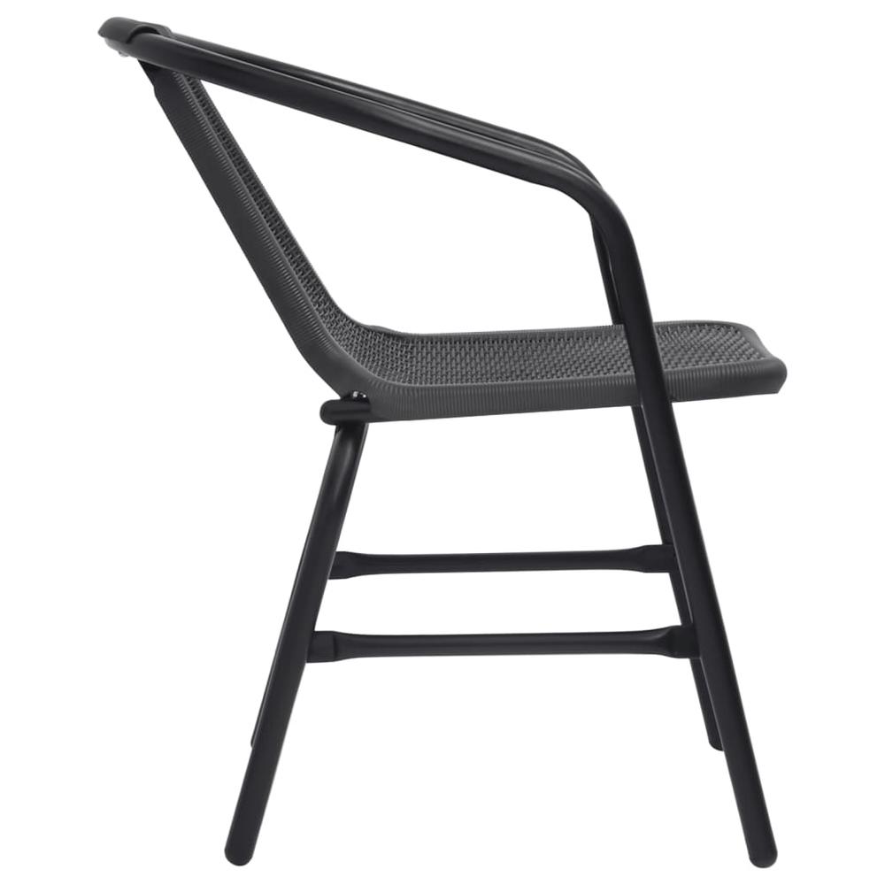 vidaXL Garden Chairs 6 pcs Plastic Rattan and Steel 242.5 lb. Picture 4