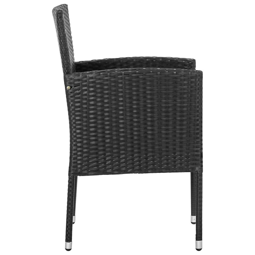 vidaXL Patio Chairs 2 pcs Poly Rattan Black. Picture 4