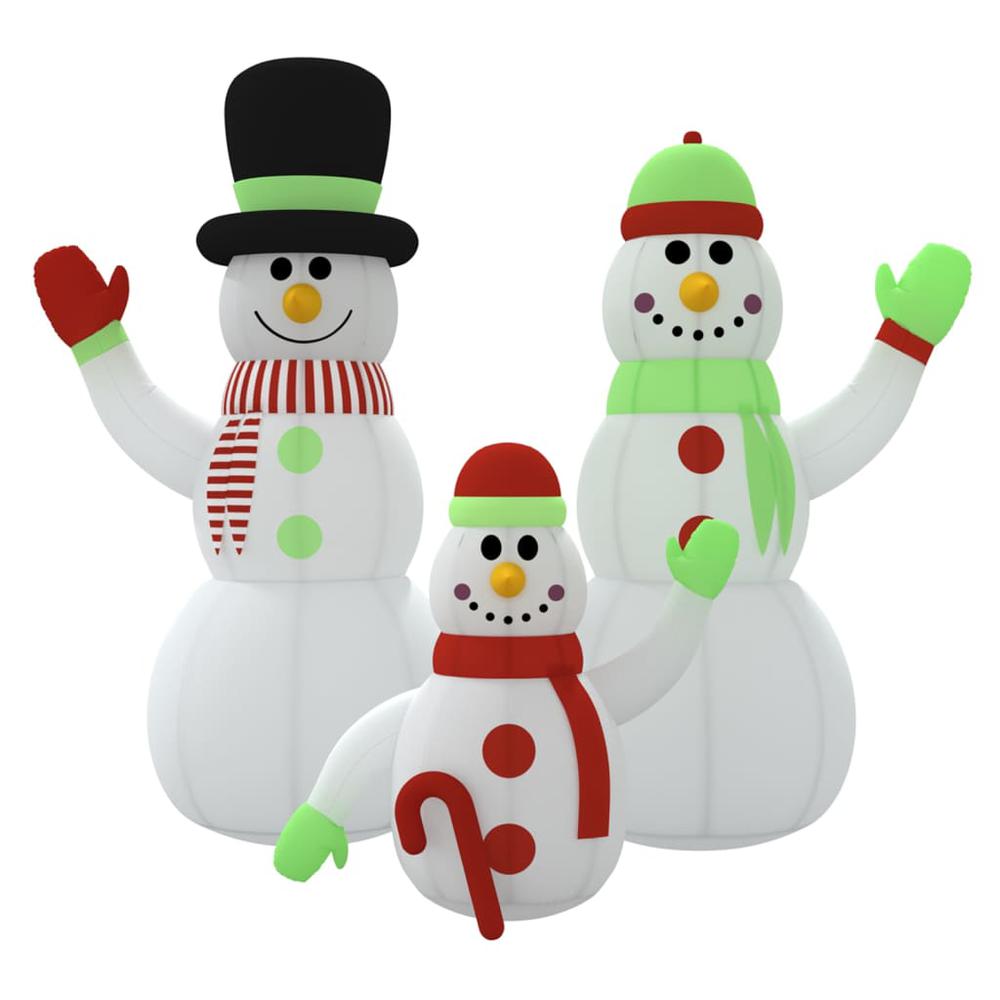 vidaXL Inflatable Snowman Family with LEDs 196.9". Picture 3