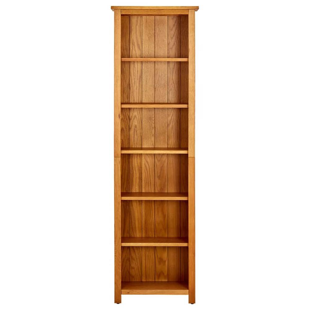 vidaXL 6-Tier Bookcase 20.4"x8.6"x70.8" Solid Oak Wood. Picture 2