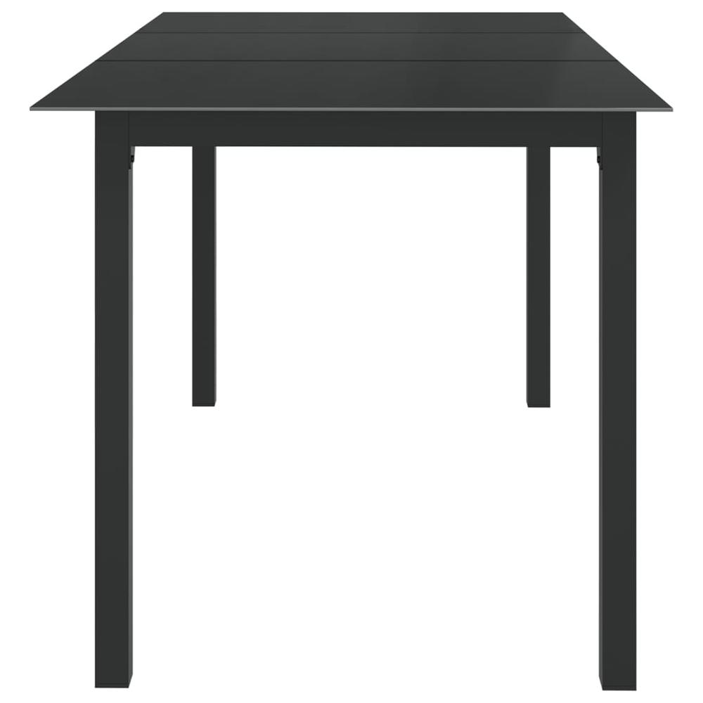 vidaXL Patio Table Black 59.1"x35.4"x29.1" Aluminum and Glass. Picture 3