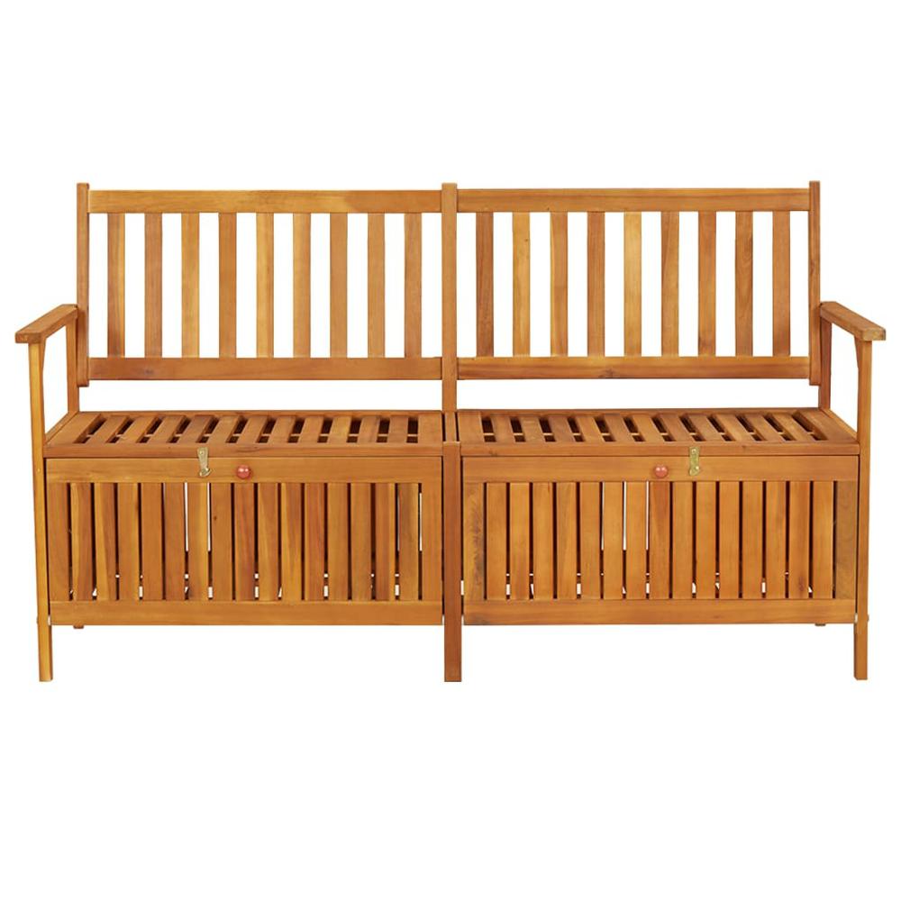 vidaXL Storage Bench 58.3" Solid Wood Acacia. Picture 2