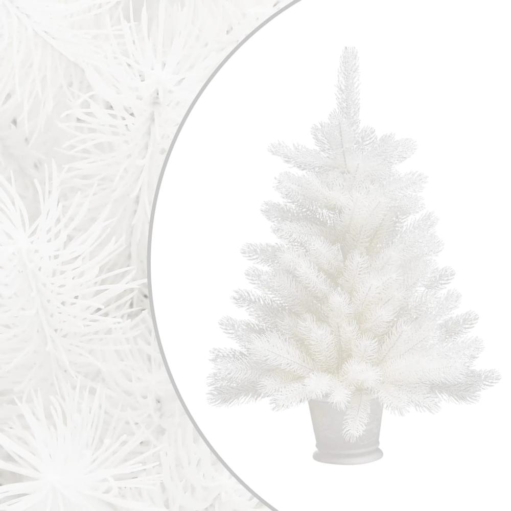 vidaXL Artificial Christmas Tree with LEDs&Ball Set White 25.6", 3077630. Picture 2
