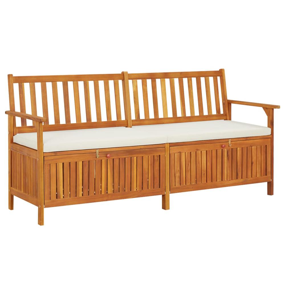 vidaXL Storage Bench with Cushion 66.9" Solid Wood Acacia, 316738. Picture 1